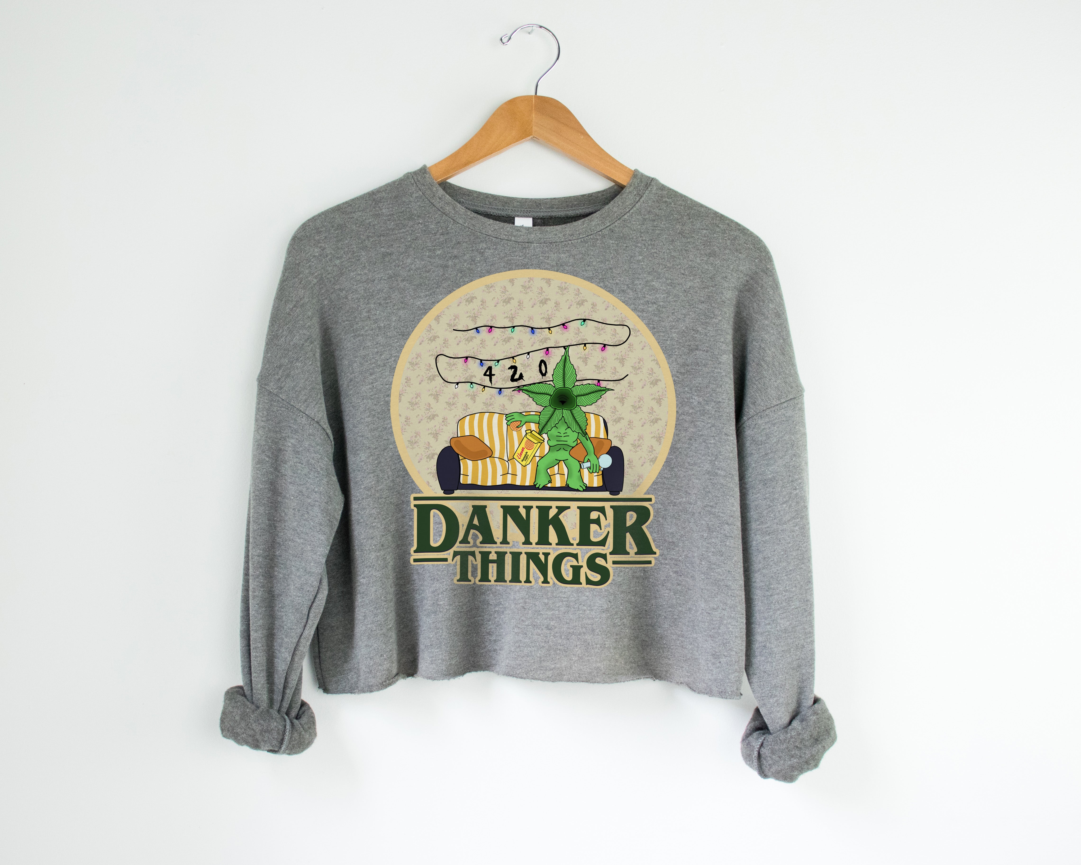 stoner stranger things crop sweater - HighCiti