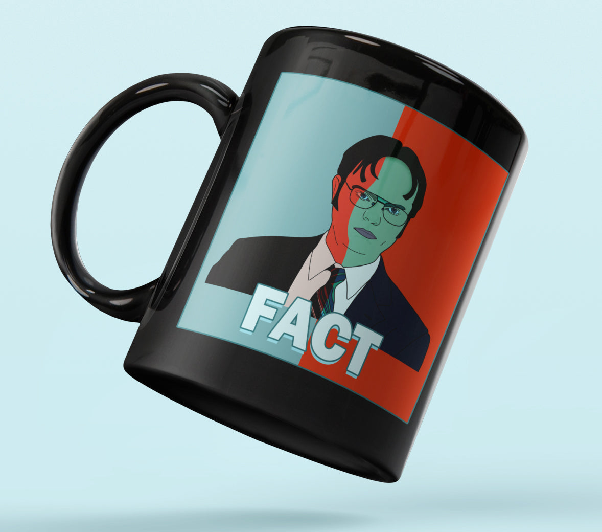 Black mug with red and blue dwight schrute 2020 - HighCiti