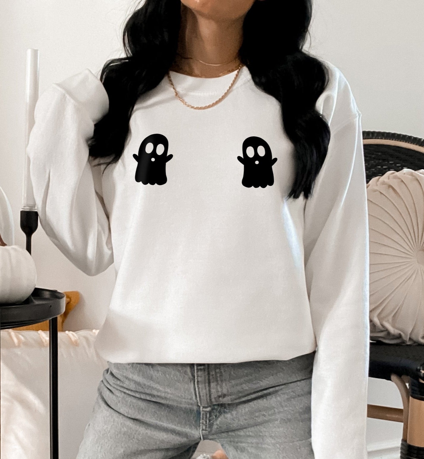 Ghost Boobs halloween Sweatshirt - HighCiti