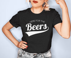 Game day drinking shirt that says here for the beers - HighCiti
