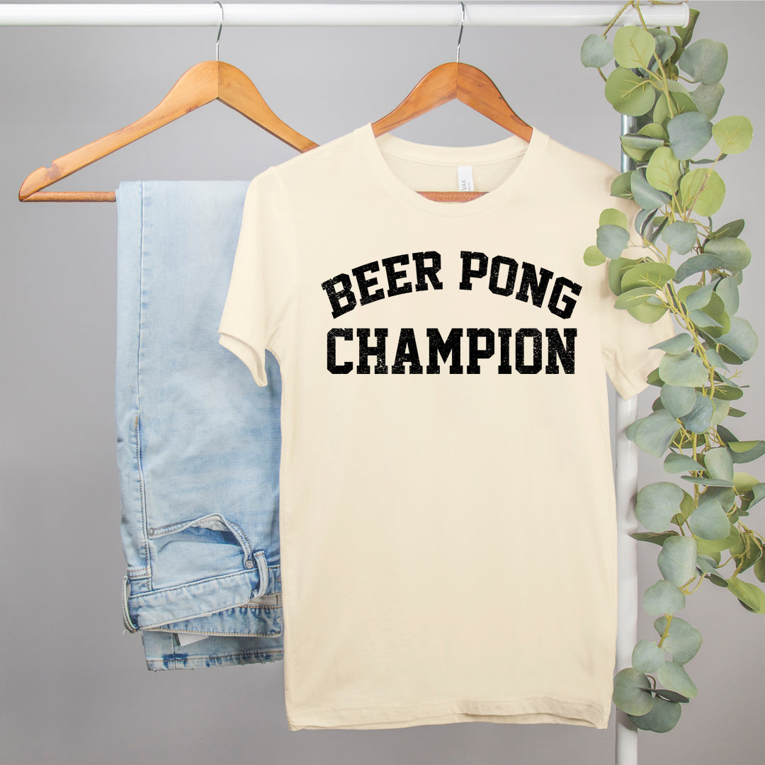 funny party shirt that says beer pong champion - HighCiti