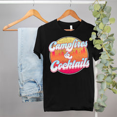 funny camping trip shirt that says campfires and cocktails - HighCiti