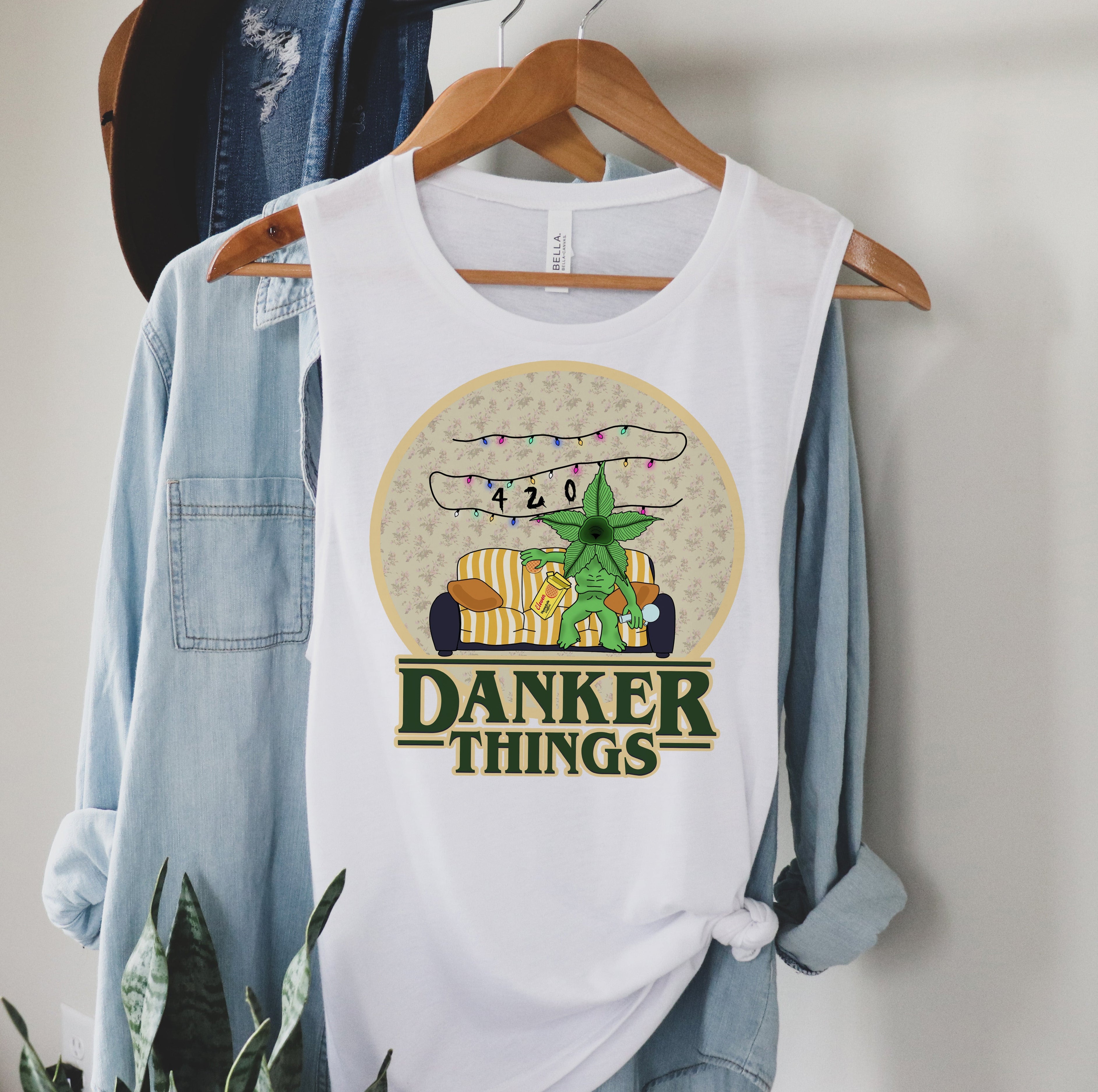 weed stranger things muscle tank - HighCiti