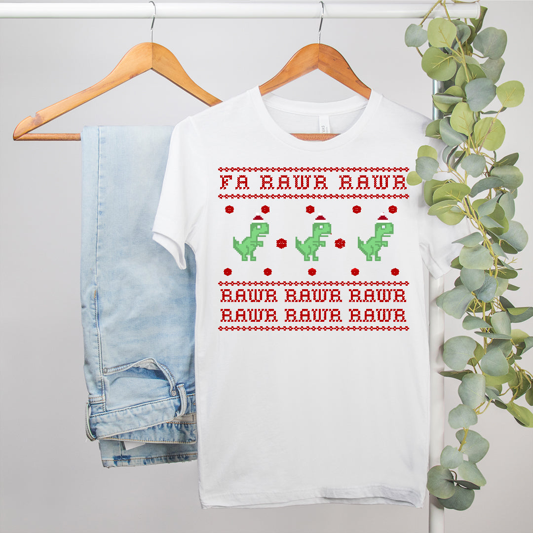 dinosaur christmas shirt that says fa rawr rawr - HighCiti