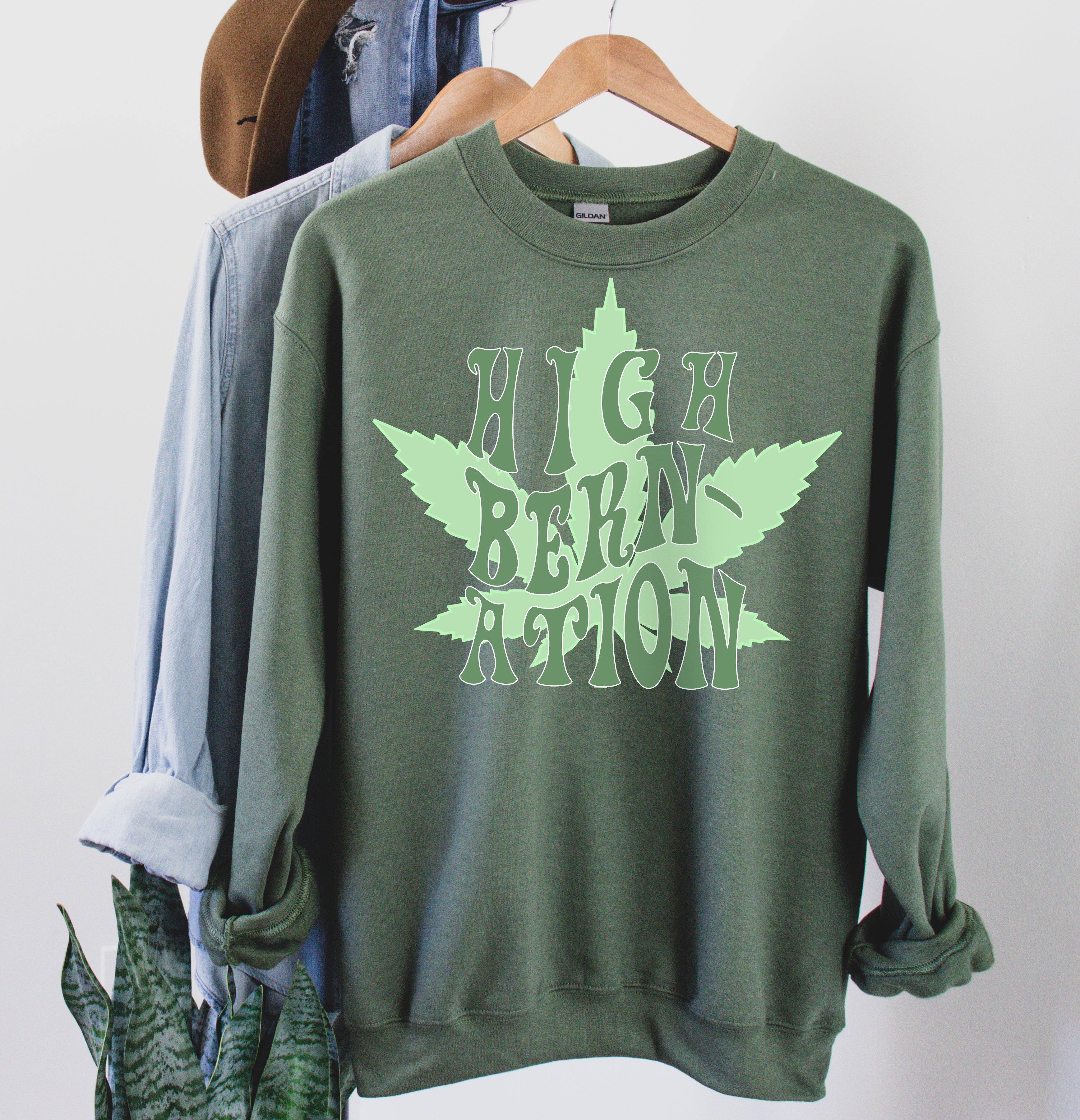 funny cannabis sweatshirt with a weed leaf - HighCiti