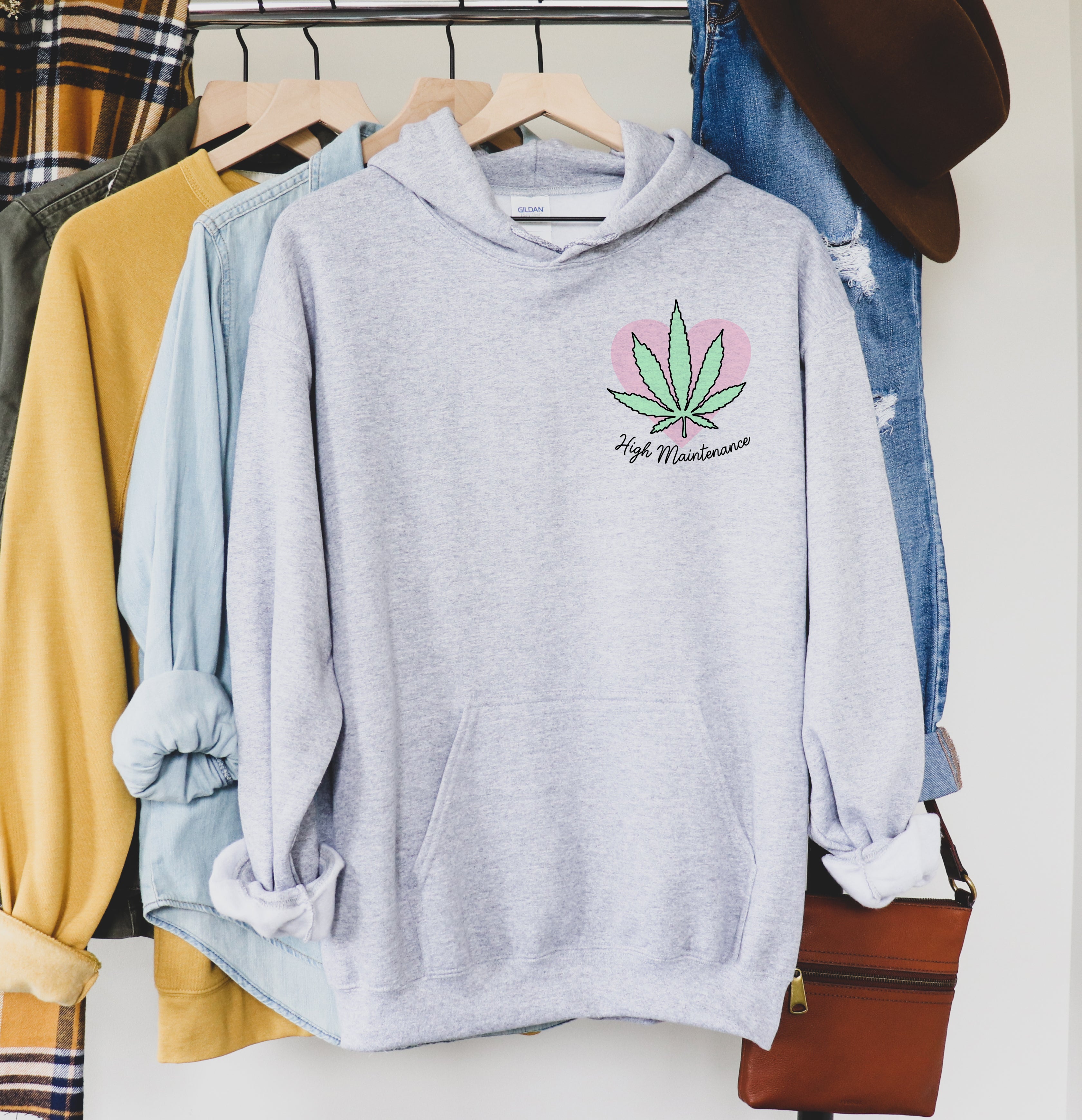 cute weed pocket graphic hoodie - HighCiti