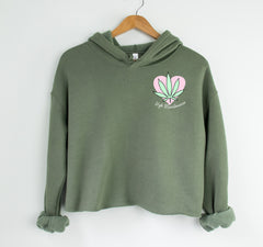 weed women's crop hoodie with a cannabis leaf - HighCiti