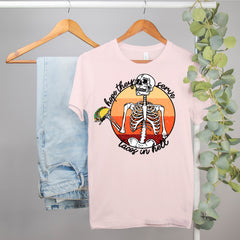 funny taco shirt with a skeleton that says hope they serve tacos in hell - HighCiti