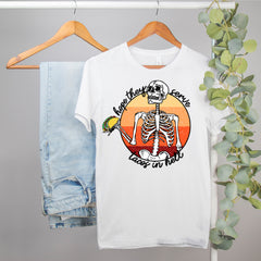 funny tacos shirt with a skeleton that says hope they serve tacos in hell - HighCiti