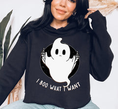 funny halloween ghost crop hoodie - HighCiti
