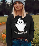 funny ghost crop sweater - HighCiti