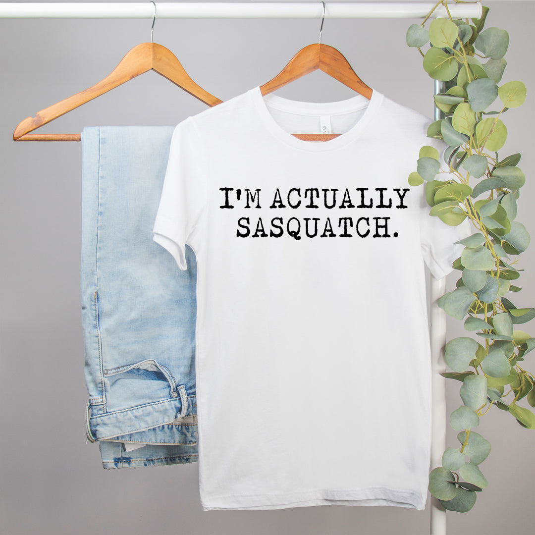 funny husband shirt that says I'm actually sasquatch - HighCiti