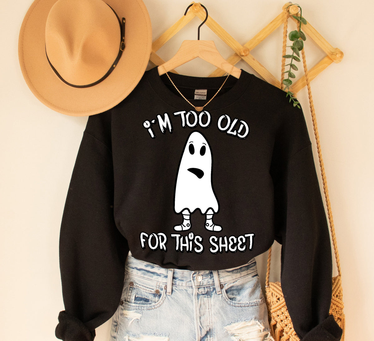 funny lazy halloween ghost sweatshirt - HighCiti