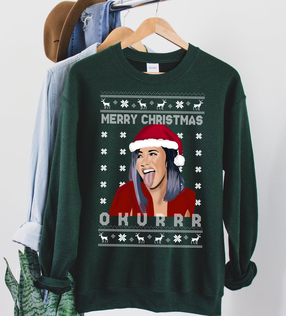 cardi b Christmas sweatshirt - HighCiti