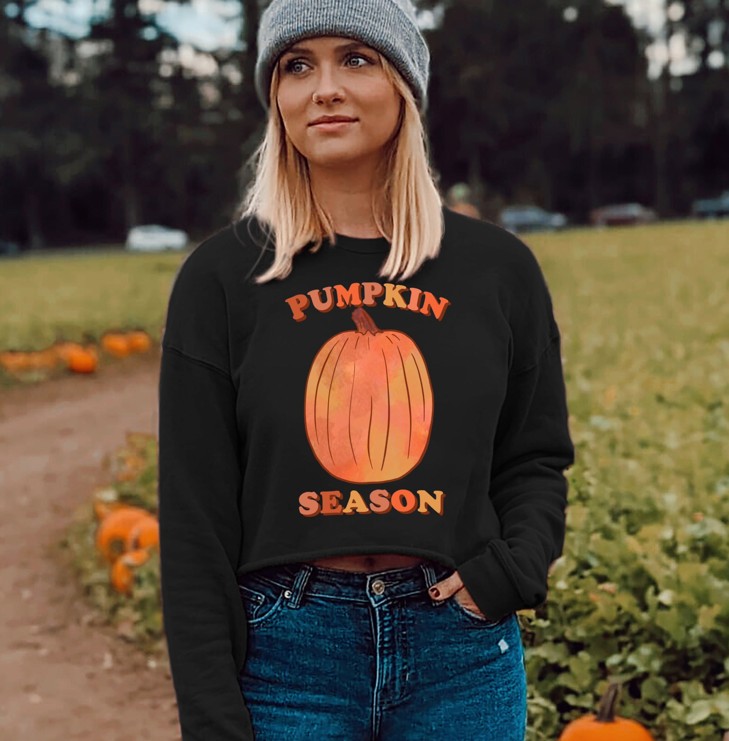 Fall Pumpkin spice crop sweatshirt - HighCiti
