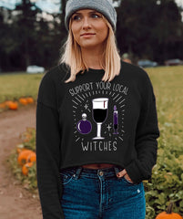 cute witches halloween crop sweater - HighCiti
