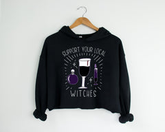 Support Your Local Witches Crop Hoodie