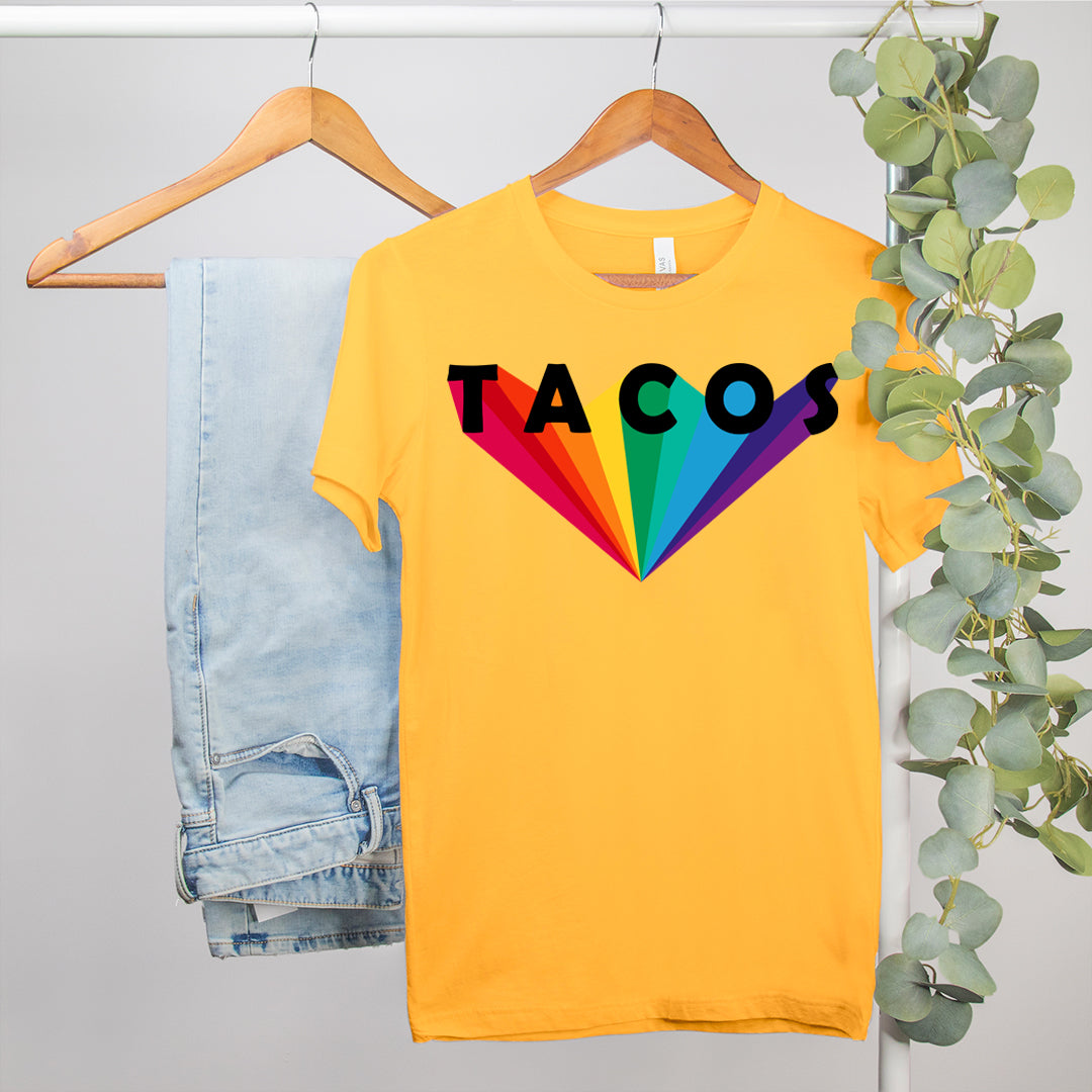 gold shirt that says tacos - HighCiti
