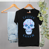 black shirt with a skull that says tattoo queen - HighCiti