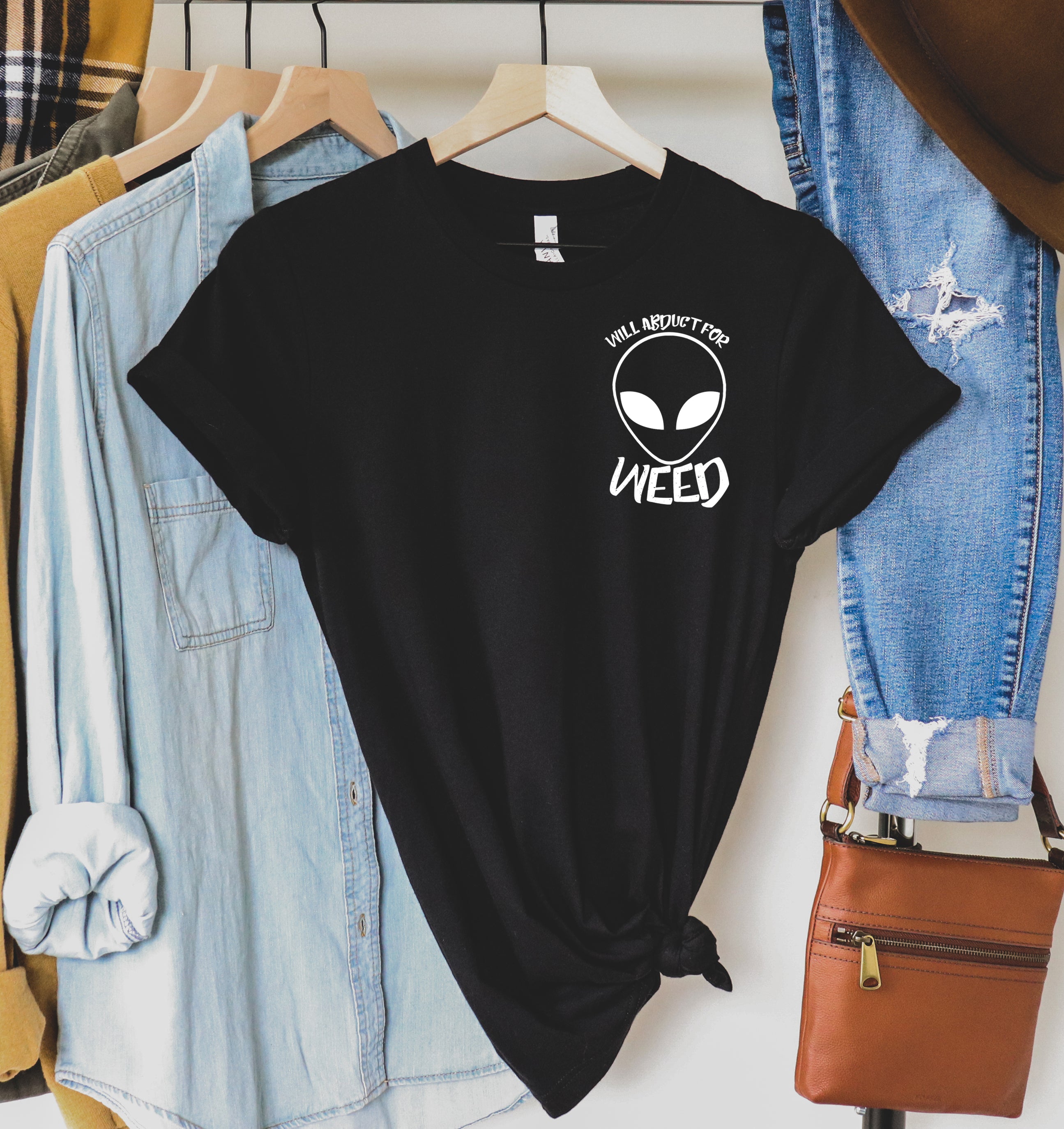 funny alien weed tshirt - HighCiti