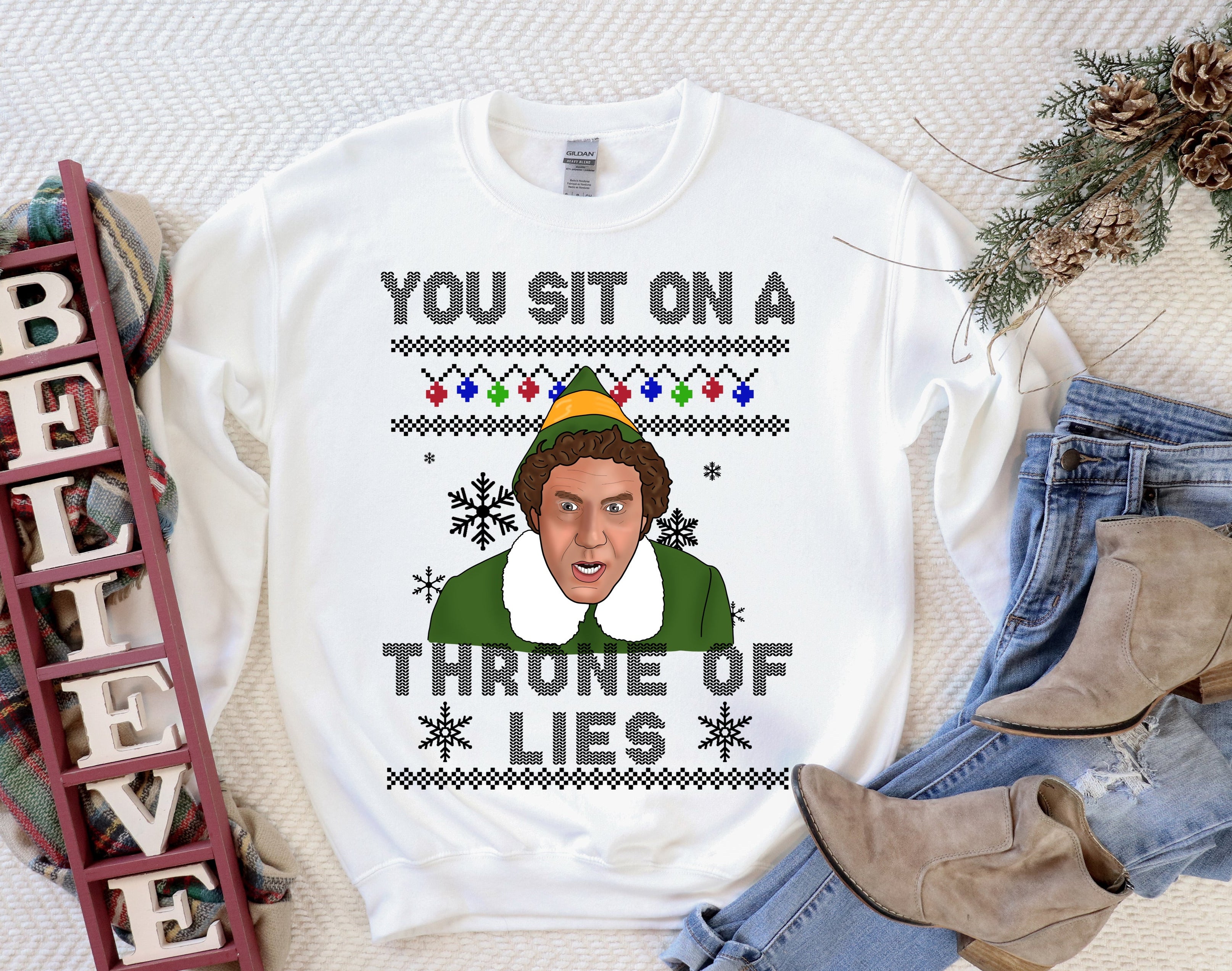 Elf Buddy You Sit On A Throne Of Lies Mug - My Icon Clothing