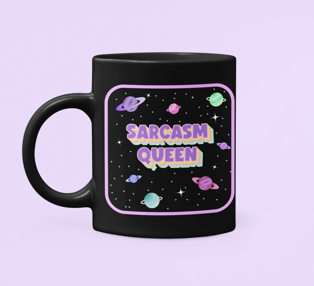 Black mug saying sarcasm queen - HighCiti