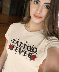 Natural shirt with roses saying tattoo fever - HighCiti