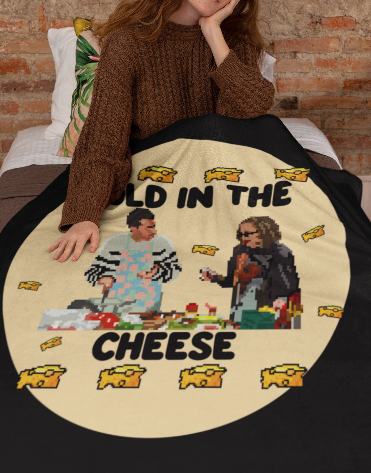 Black blanket with moira and david rose saying fold in the cheese - HighCiti