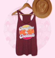 Maroon tank saying campfires and cocktails - HighCiti