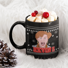 Black mug with kevin's mom from home alone - HighCiti