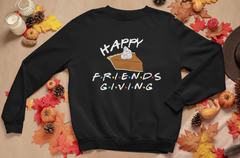 Black sweatshirt with a pumpkin pie saying friends giving - HighCiti