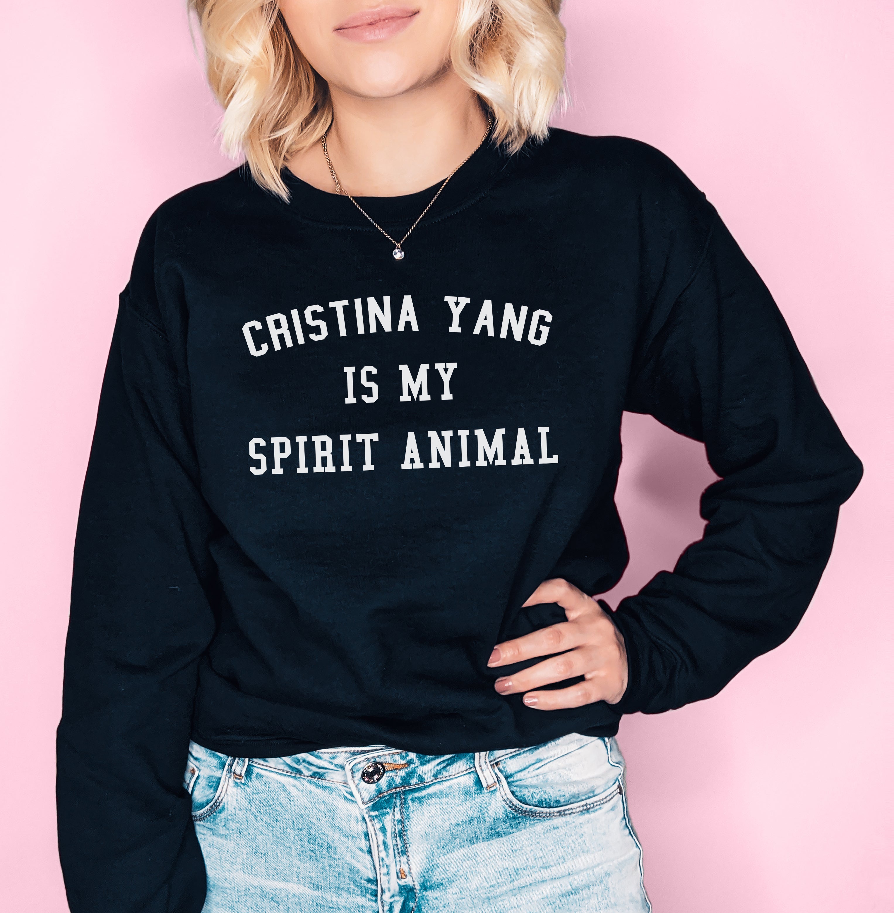 Black sweatshirt that says cristina yang is my spirit animal - HighCiti