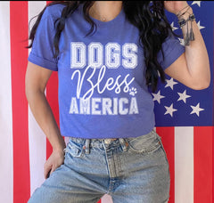 dog lover tshirt that says dogs bless america - HighCiti