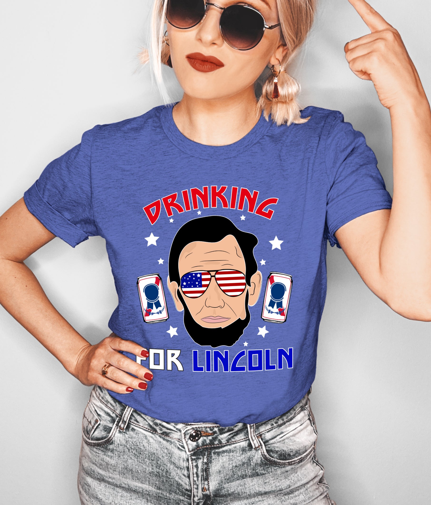 4th of july shirt with lincoln that says drinking for lincoln - HighCiti
