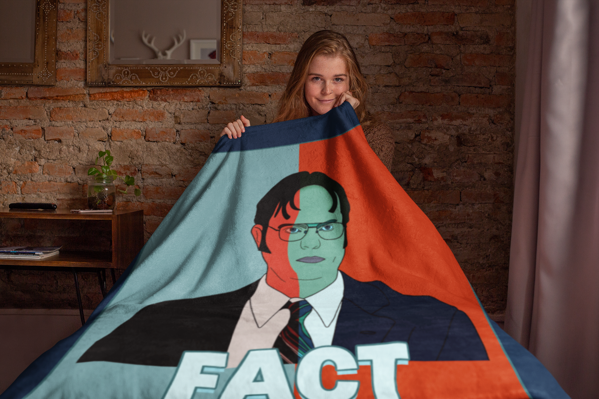 Navy throw blanket with red and blue dwight schrute 2020 - HighCiti