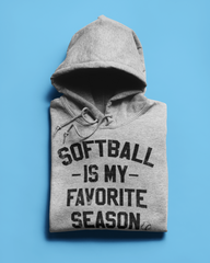 grey hoodie saying softball is my favorite season - HighCiti