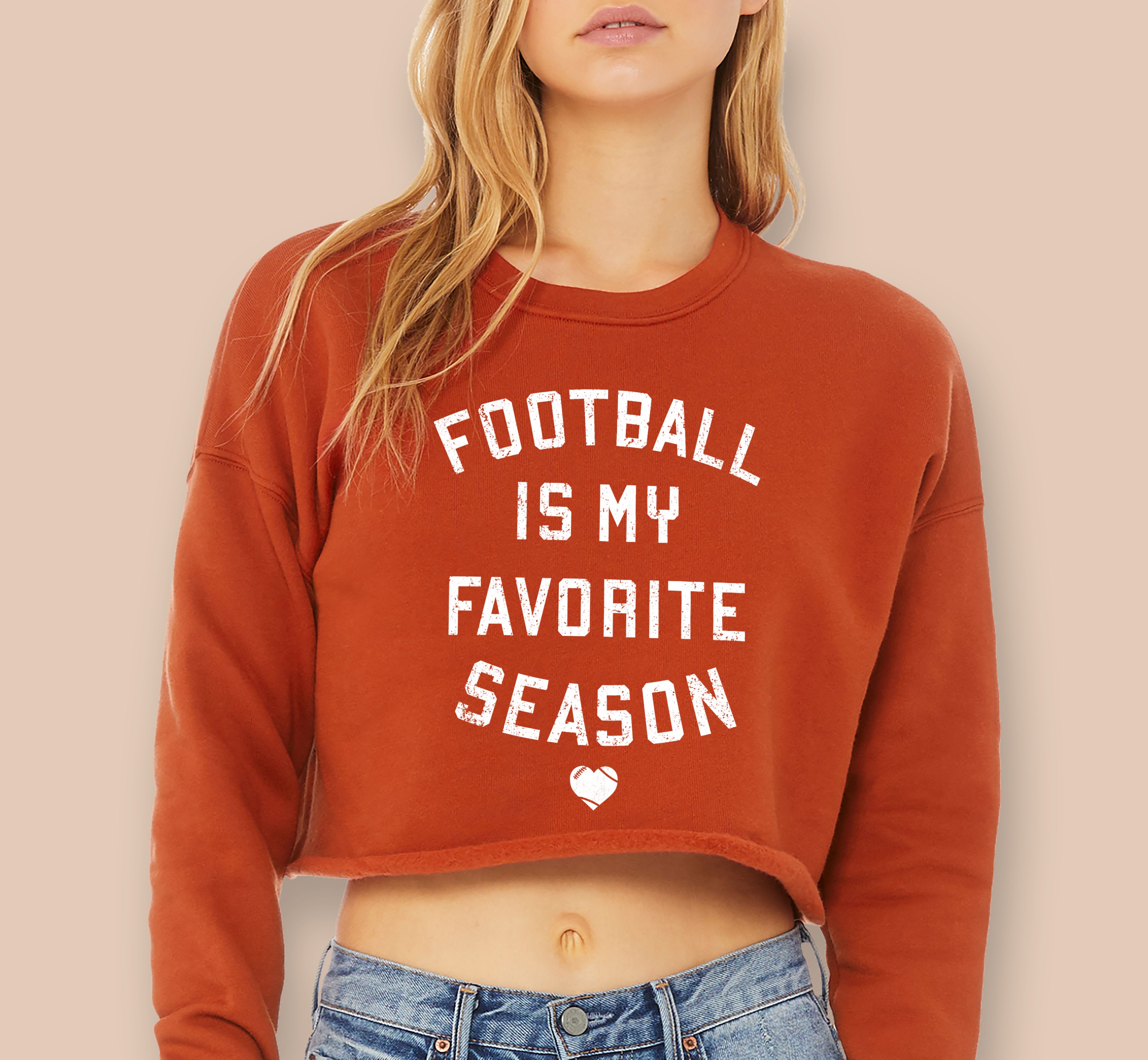 Football Is My Favorite Season Crop Sweatshirt