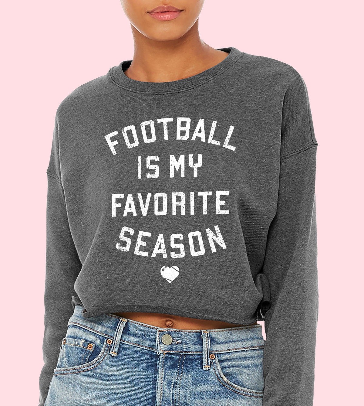 Football Is My Favorite Season Crop Sweatshirt