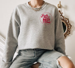 grey sweater that says fuck the boys club - HighCiti