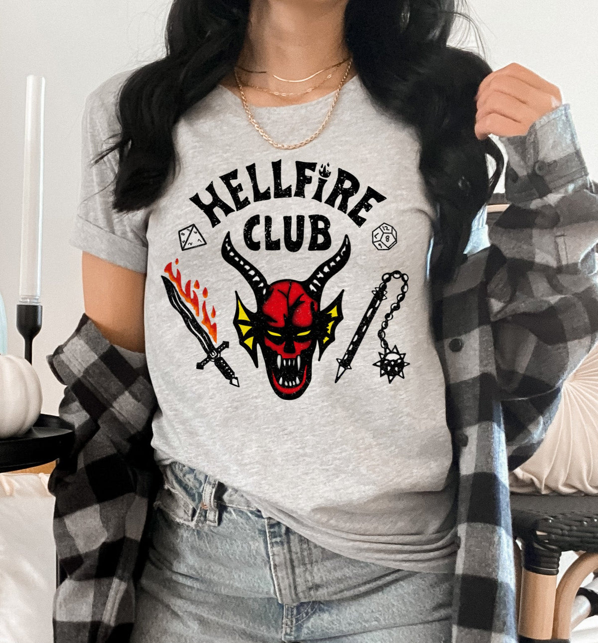 Grey shirt that says hellfire club - HighCiti