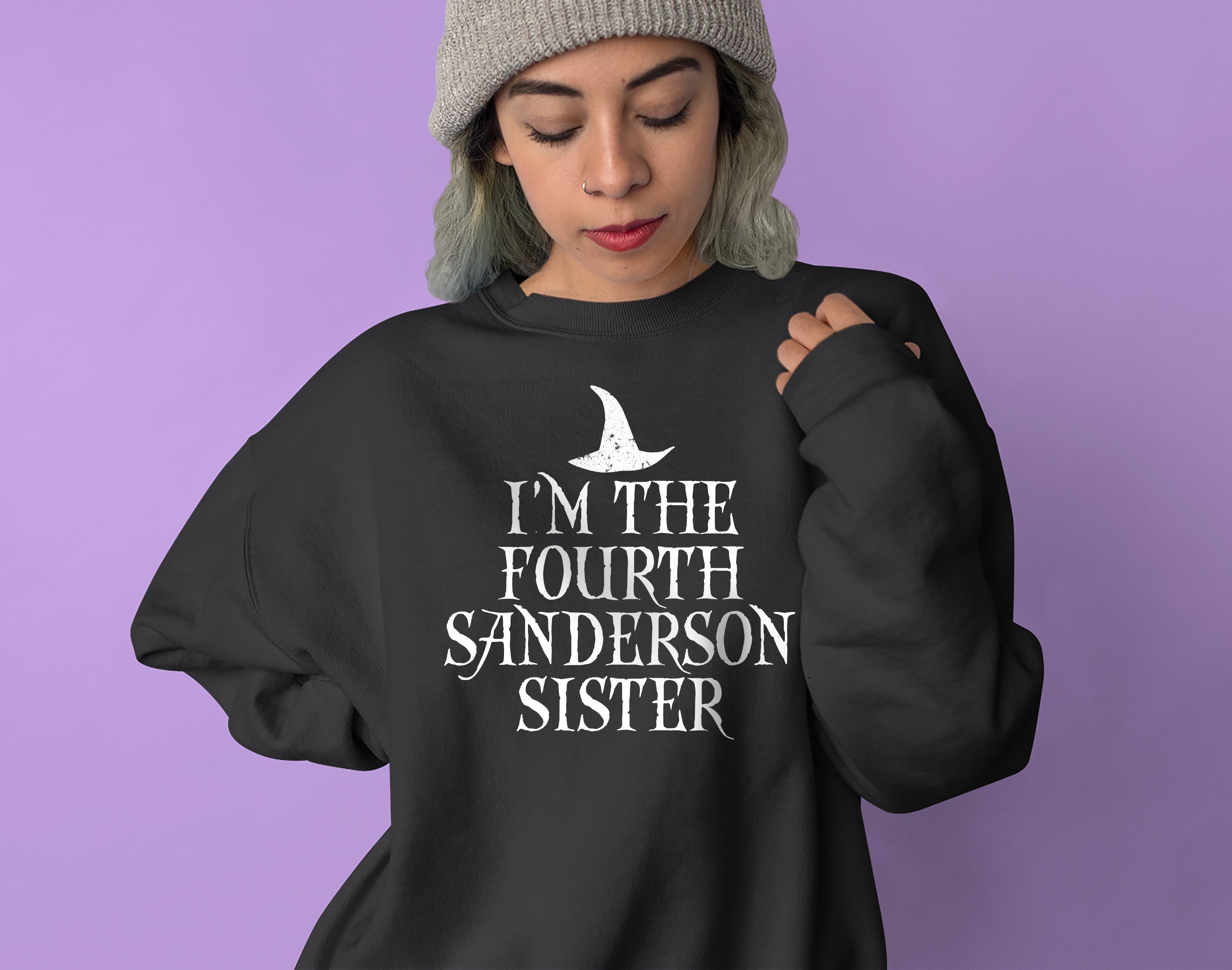 Black sweatshirt saying I'm the fourth sanderson sister - HighCiti
