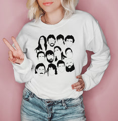 White sweatshirt with all the characters from la casa de papel - HighCiti