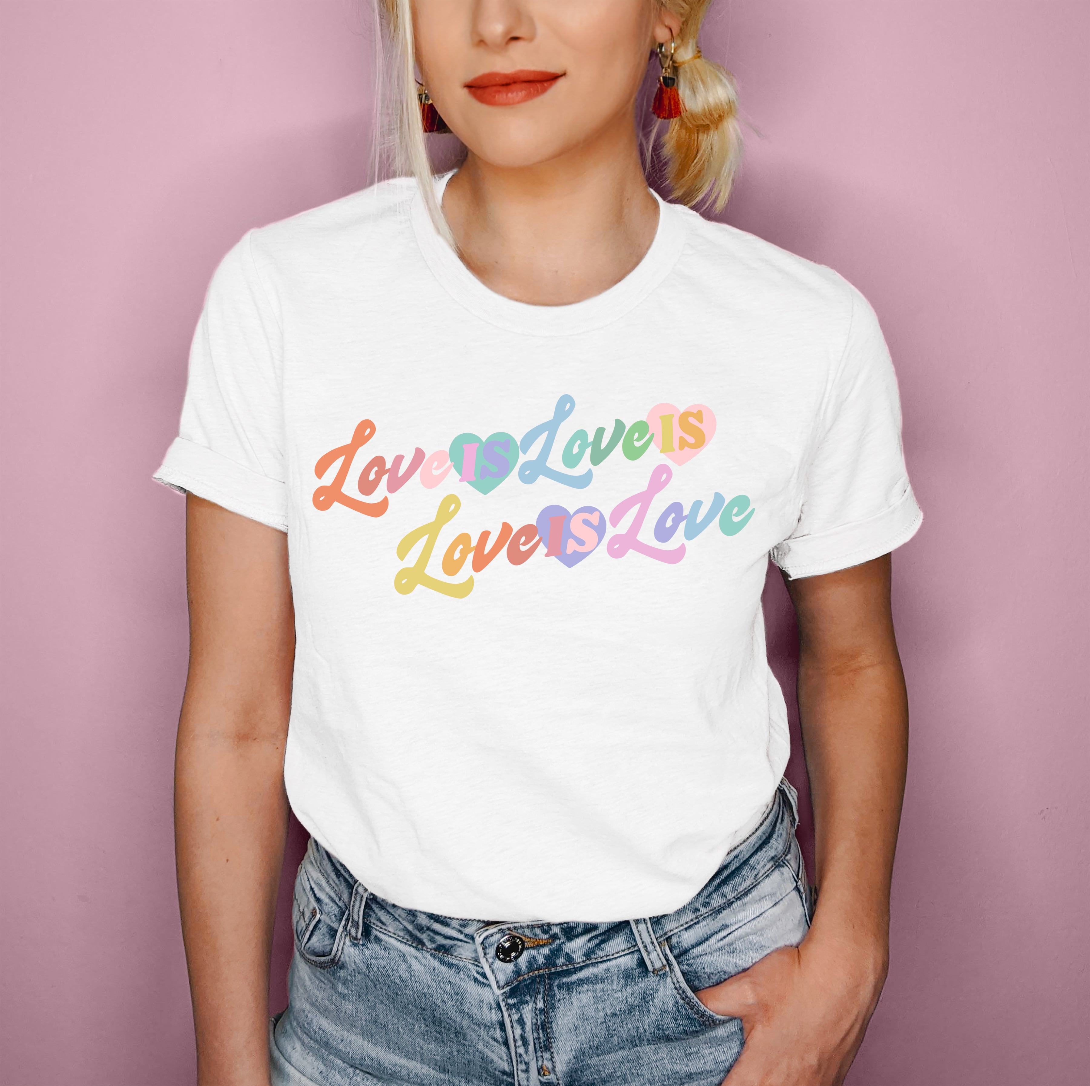 White shirt saying love is love - HighCiti