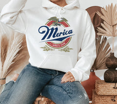 White hoodie saying merica since 1776 - HighCiti