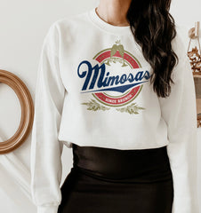 White sweater with mimosas saying mimosas since brunch - HighCiti
