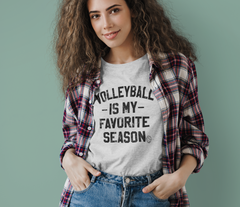 grey shirt saying volleyball is my favorite season - HighCiti