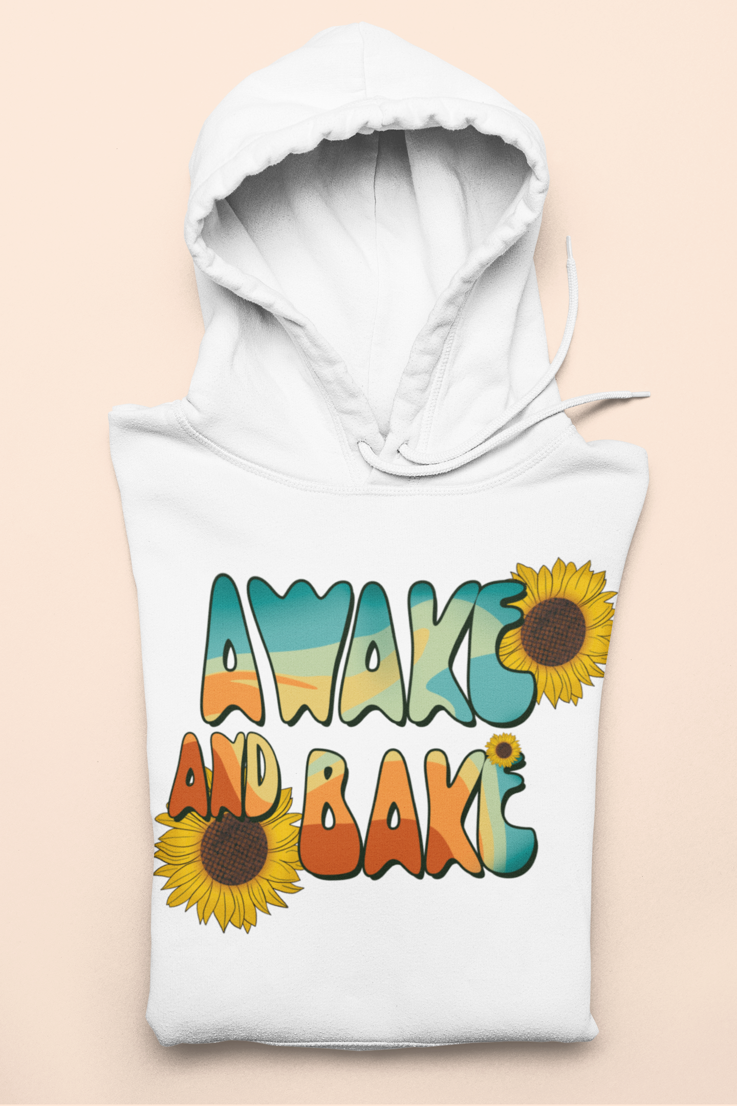 stoner hoodie with a sunflower that says awake and bake - HighCiti
