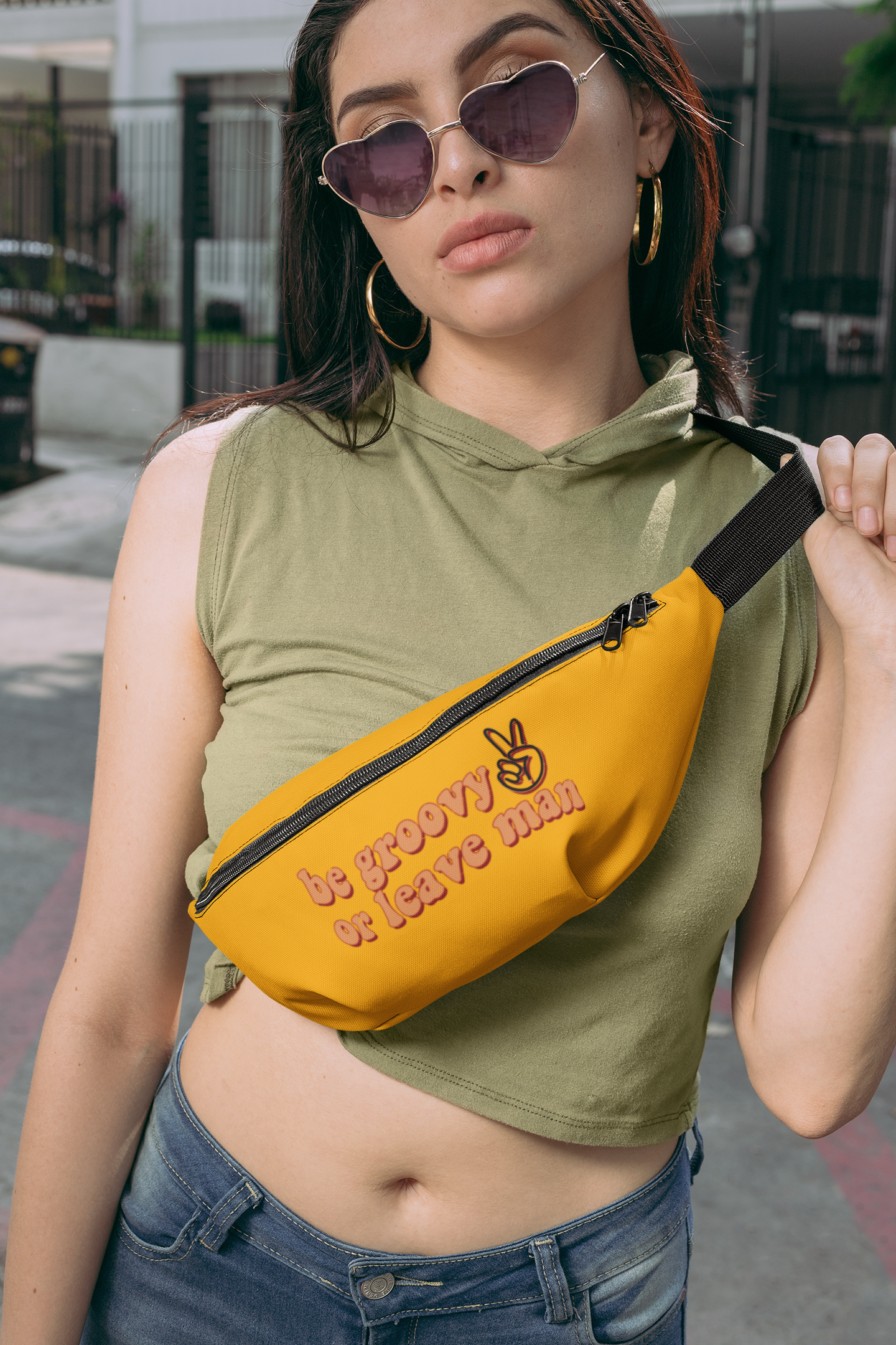 Be Groovy Or Leave Man Fanny Pack - HighCiti