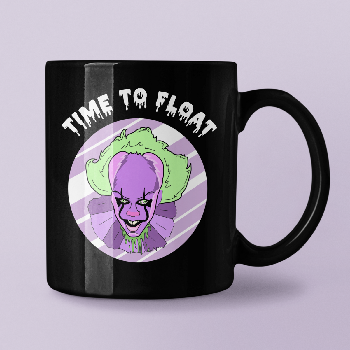 Black mug with pennywise saying time to float - HighCiti