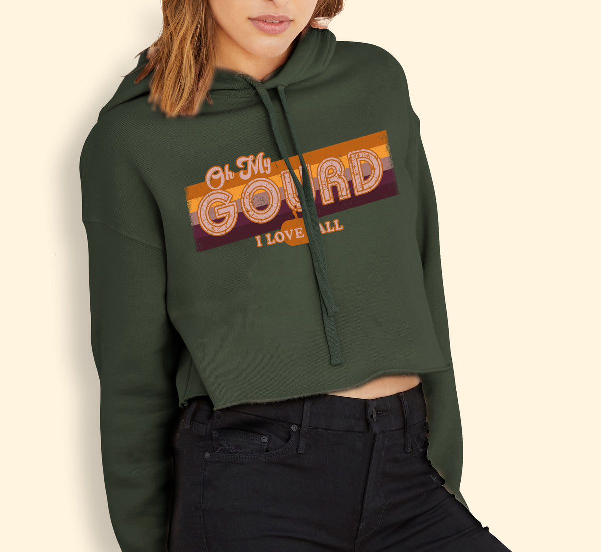 Oh My Gourd I Love Fall Crop Hoodie